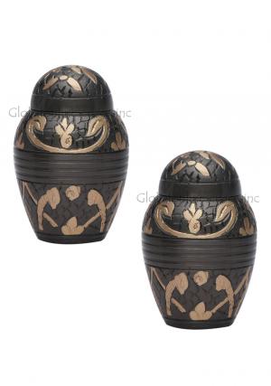 Pack of Two Dome Top Windsor Black Floral Keepsake...