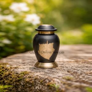 Dove Falling Leaves Mini Keepsake Container for Cremation Ashes