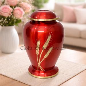 Dove Wheat Large Cremation Adult Red Urn for Ashes