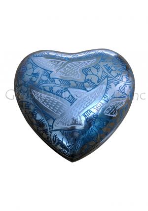 Soaring Blue Doves Heart Keepsake Urn – A Tribute of Peace and Freedom