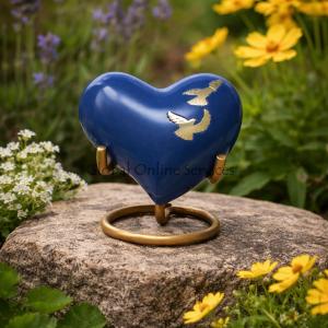 Flying Doves Mini Funeral Heart Keepsake Urn