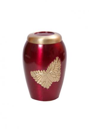 Golden Soaring Butterfly Pink Cremation Keepsake Urn Ashes