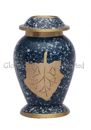 Memorial Autumn Leaves Patina Mini Leaf Keepsake Urn For Funeral Ashes