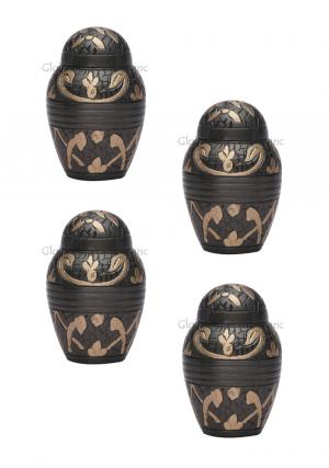Pack of Four Dome Top Windsor Black Floral Keepsak...