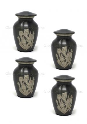 Pack of Four Small Gray Rose Keepsake Urns – Han...