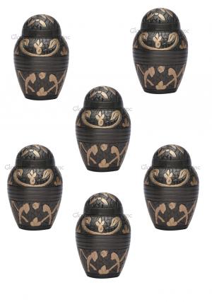 Pack of Six Dome Top Windsor Black Floral Keepsake...