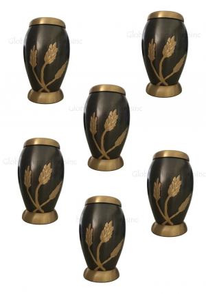 Pack of Six Flat Top Monarch Wheat Keepsake Urns f...
