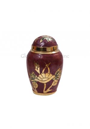 Pink Floral Mini Funeral Keepsake Urn for Memorial Ashes