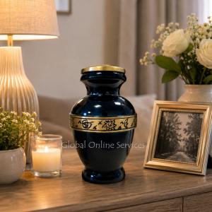Royal Cambridge Sapphire Small Keepsake Urn Container for Memorial Ashes