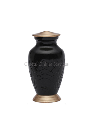 Skipton Black Mini Keepsake Funeral Urn for Human Cremations