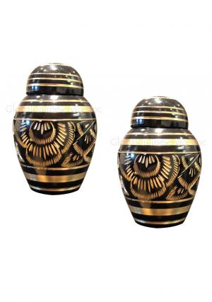 Pack of Two Small Black Polished Classic Brass Kee...