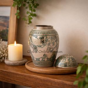 Small Dome Top Going Home Green Keepsake Urn Ashes