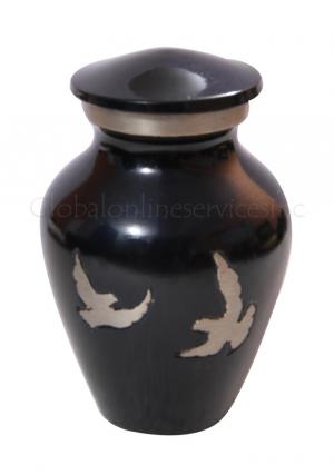 Soaring Doves Blue Memorial Keepsake Urn for Ashes