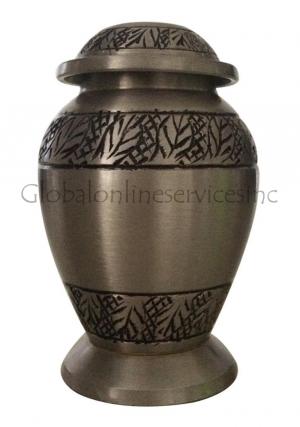 Tiny Classic Pewter Leaves Cremation Keepsake Urn For Ashes UK