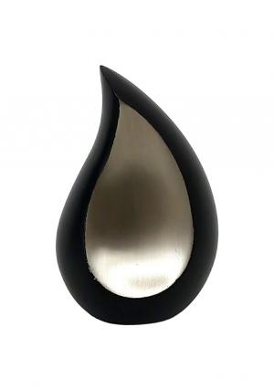 Midnight Reflection Teardrop Keepsake Urn – A Timeless Memorial in Matte Black & Nickel