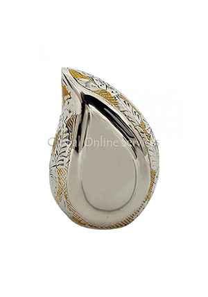 Golden Serenity Teardrop Keepsake Urn – A Tribute to Everlasting Love