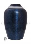 10�, Large Cobalt Blue Cremation Ashes Urn, Human Adult Ashes Urn