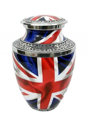 UK Flag Large Adult Decorative Human Urn For Ashes.