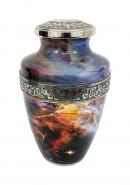 Spiral Space Galaxy Designed Large Adult Memorial Urn For Ashes.