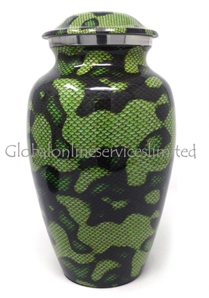 Large Aluminium Green Urn for Funeral Human Ashes