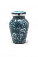 Aluminium Sliver Blue Keepsake Urn for Cremation Ashes (Small)