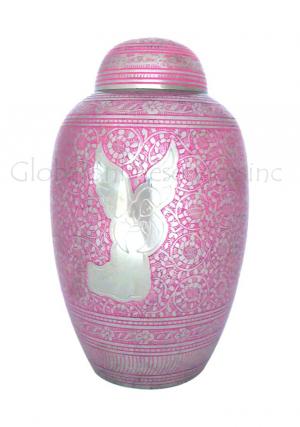 Angel Engraved Pink Large Size Adult Urn For Ashes