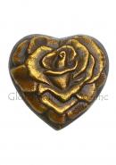 Rose Engraved Antique Brass Heart Keepsake Funeral Ashes Urn