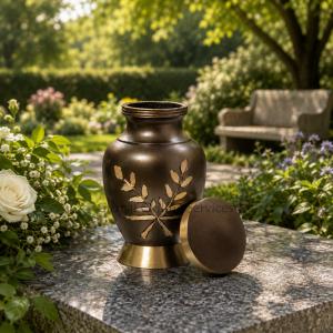 Aria Wheat Brass Cremation Keepsake Urn for Ashes