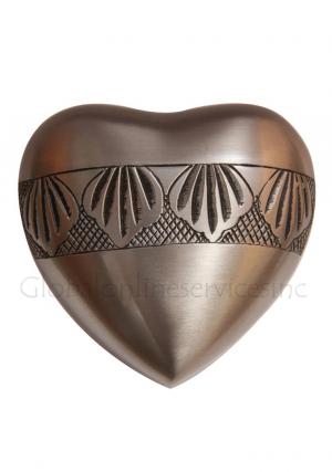 Autumn Leaves Heart Keepsake Funeral Urn for Human Ashes