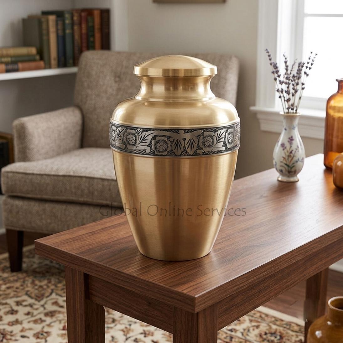 Avalon Bronze Large Adult Urn For Human Ashes, Funeral Urn