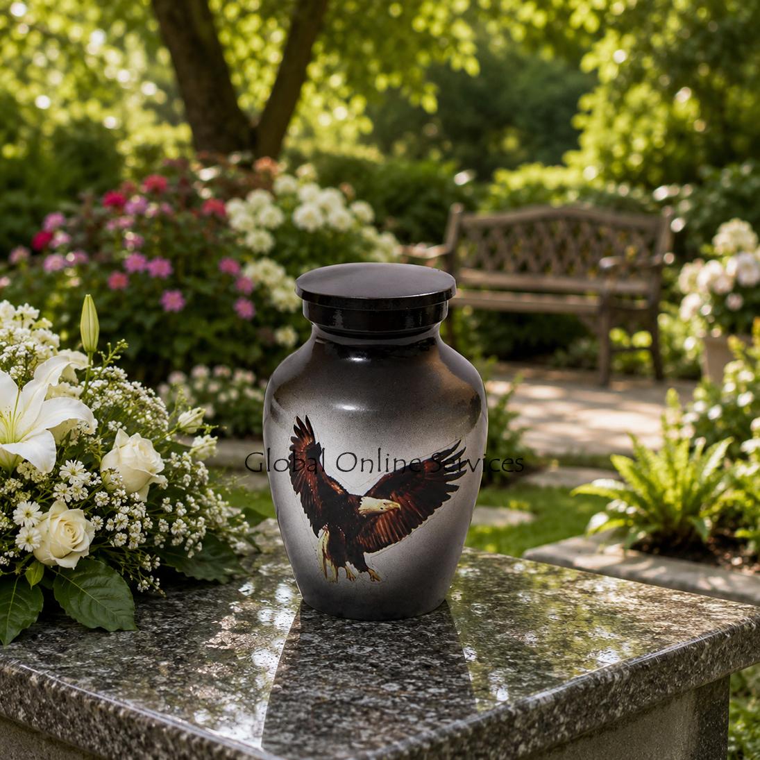 Bald Eagle Standard Little Keepsake Urn for Human Cremains