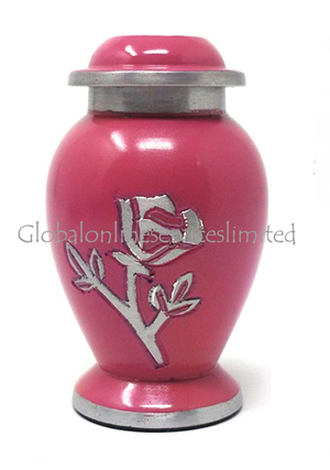Beautiful Cerise Pink Flower Dove Small Keepsake Urn for Cremation Ashes