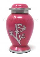 Beautiful Cerise Pink Flower Dove Small Keepsake Urn for Cremation Ashes