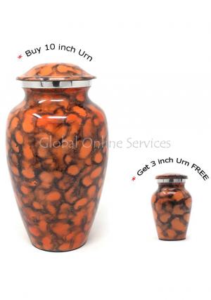 Beautiful Classic Brown Flamingo Adult  Memorial Urn For Human Cremation Ashes+ FREE Aluminium Keepsake Urn (Large)