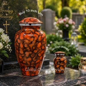 Beautiful Classic Brown Flamingo Adult  Memorial Urn For Human Cremation Ashes+ FREE Aluminium Keepsake Urn (Large)