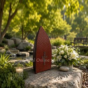 Beautiful Iron Cremation Urns Ashes, Cross Christ Urn For Human Ashes