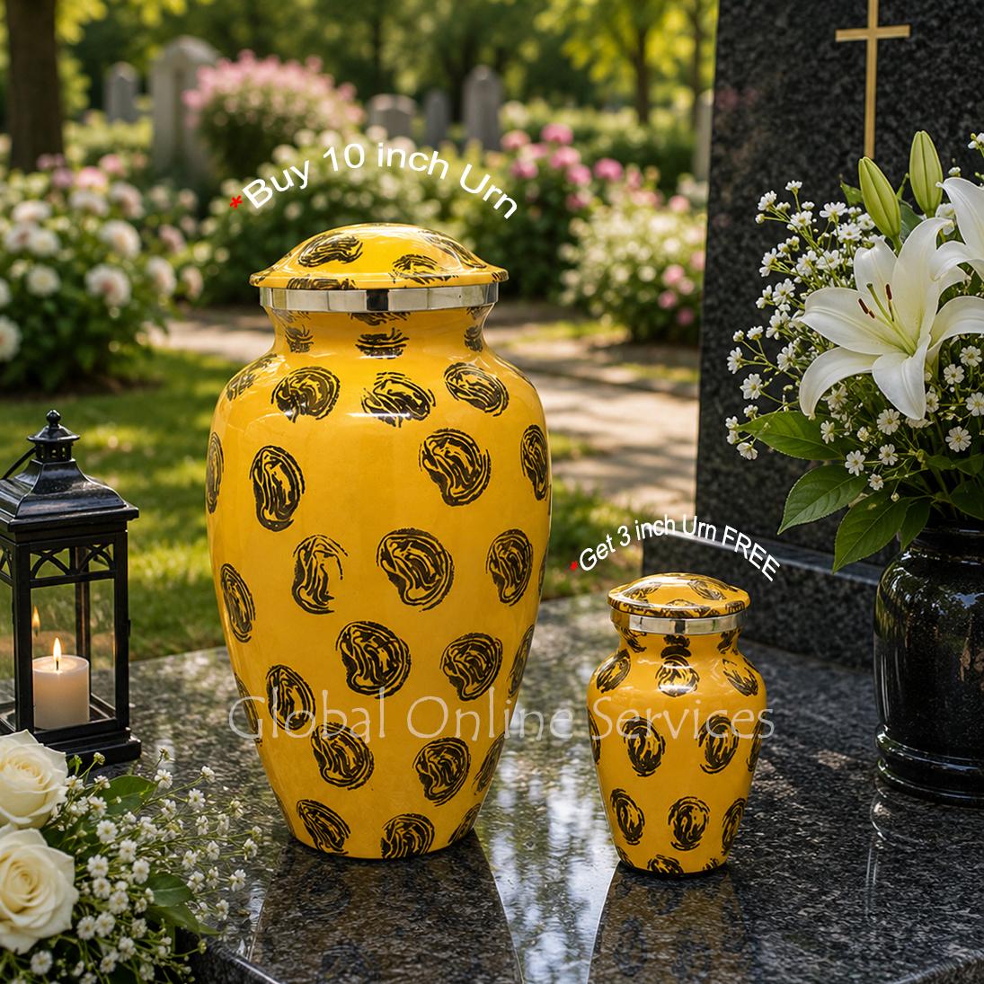 Beautiful Large Aluminium Made Cremation Urn For Human Ashes. (Large)
