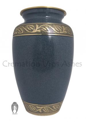 Big Cremation Urn, Black Marble Adult Urn For Human Ashes
