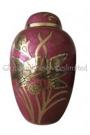 Big Dome Top Flower Embossed Adult Cremation Human Ashes Urn