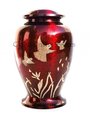 Birds In Flight Red Color Big Funeral Adult Urn Ashes Birds In Flight Red Color Big Funeral Adult Urn Ashes