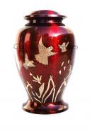 Birds In Flight Red Color Big Funeral Adult Urn Ashes