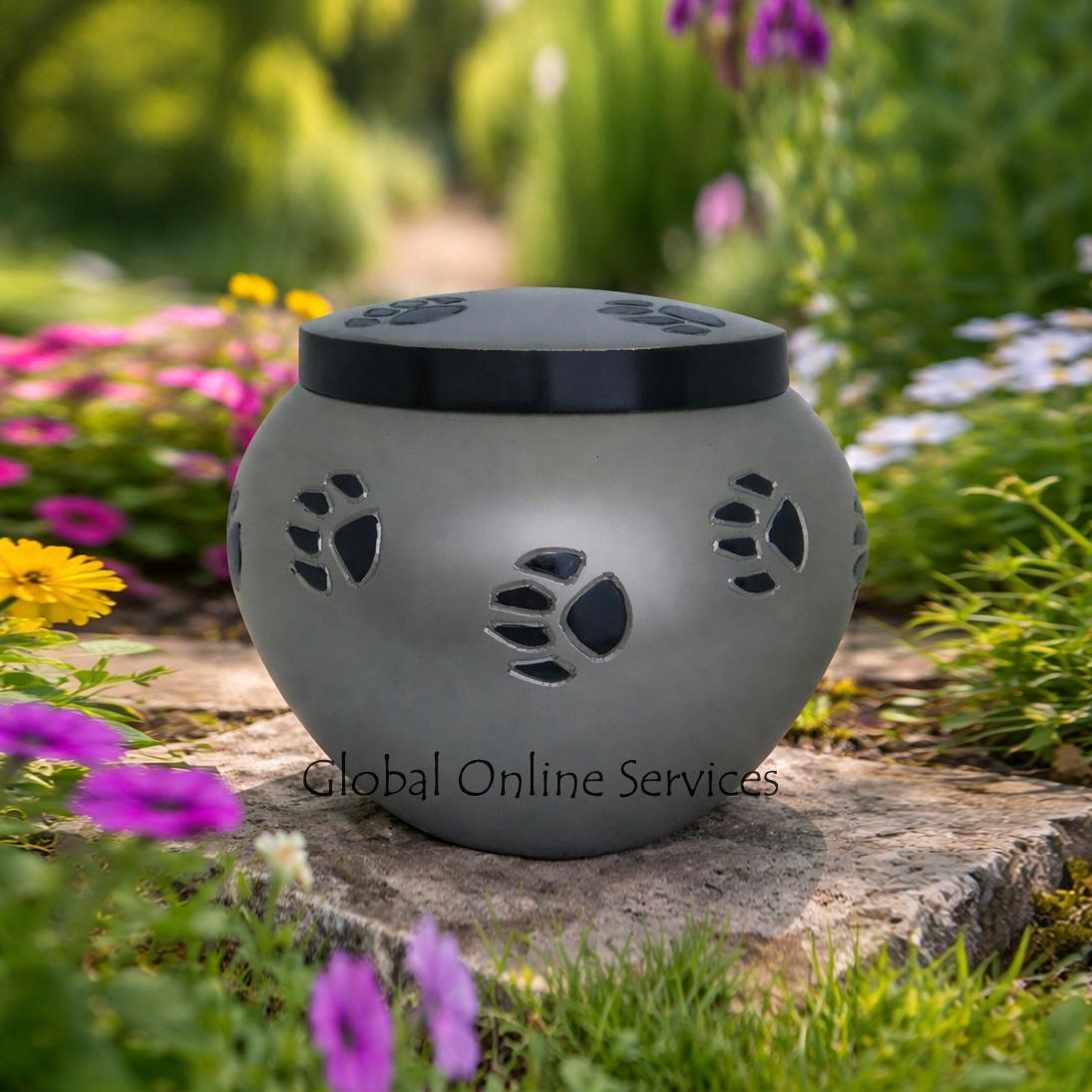 Black Band Odyssey Pewter Urn For Pet Memorial