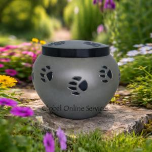 Black Band Odyssey Pewter Urn For Pet Memorial
