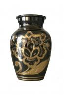 Black Polished Classic Nickel Brass Keepsake Urn For Cremation Ashes