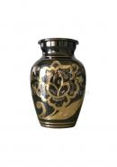 Black Polished Classic Nickel Brass Keepsake Urn For Cremation Ashes