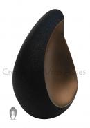 Black Truro Teardrop Cremation Urn for Funeral Ashes