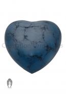 Blue Iris Aluminium Heart Keepsake Urn for Cremated Ashes