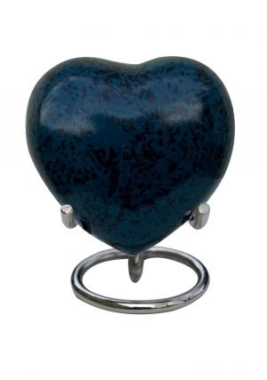 Blue Marble Aluminium Heart Keepsake Memorial Urn