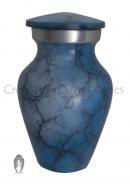 Blue Swirls Pearl Mini Keepsake Aluminium Urn for Ashes
