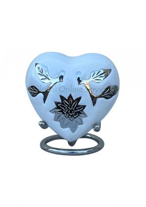 Brampton White Heart Keepsake Small Urn